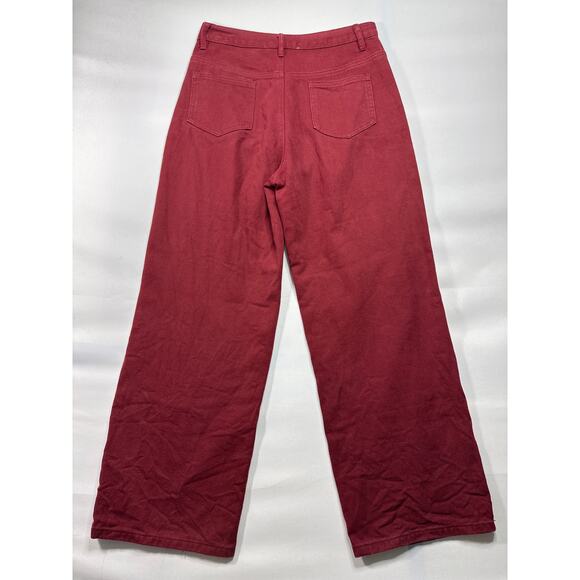 Altar'd State Women's Wide Leg Red Denim Jeans - Size S (28x28) - Picture 2 of 5